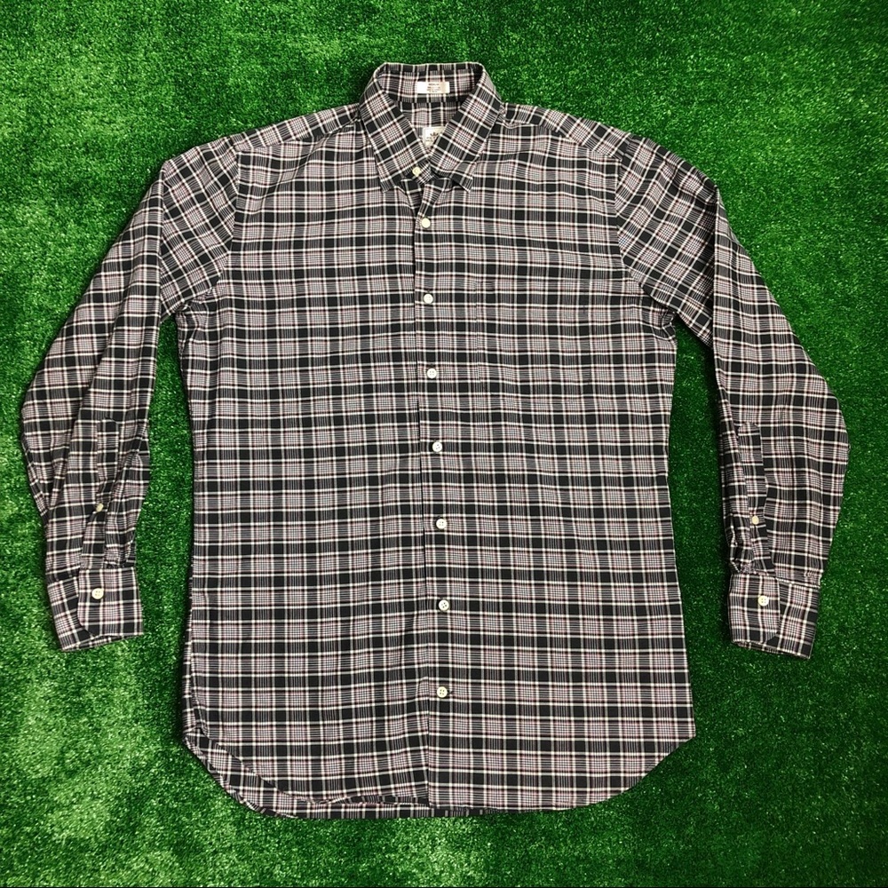 Peter Millar Black White Button Down Dress Shirt